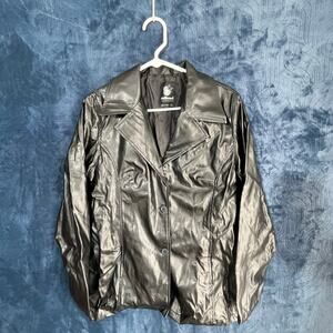 Dollhouse Outerwear Casual Black Faux‎ Leather Jacket Women’s Size Large